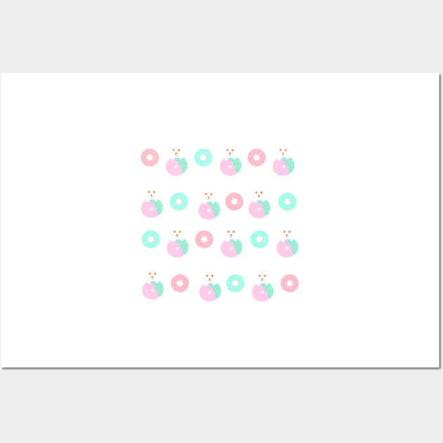 Donut Puppy Pattern Wall Art by PatternbyNOK